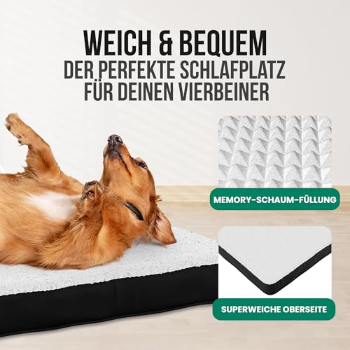 Avalo Orthopädisches Hundebett S - 45x65 cm - Waschbar/Memory Foam/Anti-Rutsch - Orthopädisches Hundekissen