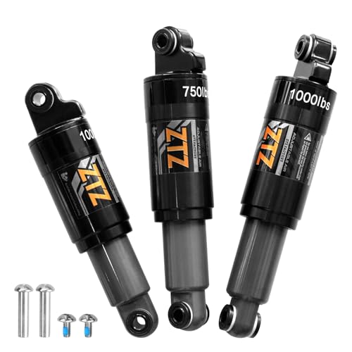 Mountain Bike Rear Shock 120mm/125mm/150mm/165mm/185mm/190mm/200mm, Bicycle Shock Absorber- Hydraulic Rear Suspension Shock for Mtb/Mtn/ebike/Dmn (165mm x 1000lbs)