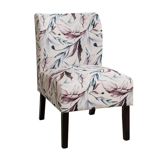 Roundhill Furniture Capa Print Fabric Armless Contemporary Accent Chair, Purple Floral by Roundhill Furniture - Image 9