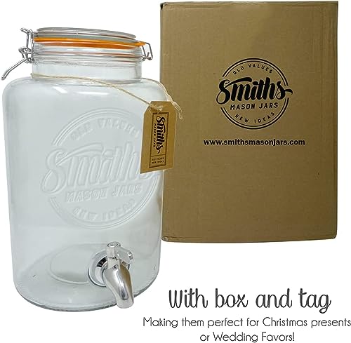 Smith's Mason Jars Dispenser per Bevande in Vetro