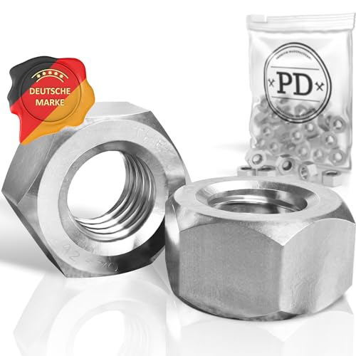 PD Muttern M6 (DIN 934 / ISO 4032) | Hochwertige A2 V2A Edelstahl Sechskantmuttern | Hex Nut Edelstahlmutter für Schrauben Gewindebolzen & Gewindestangen | 25 Stück