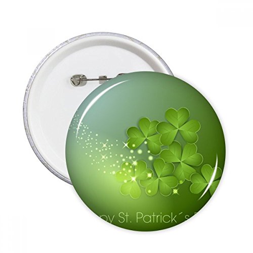Badge St Patrick trèfle à quatre feuilles et étoiles pour vêtement lot de 5 broches multicolores L