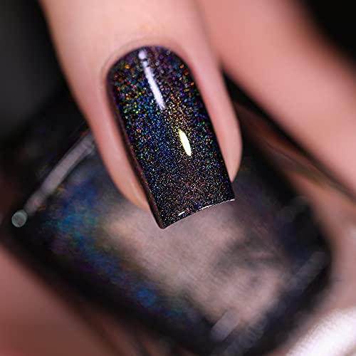Image of ILNP Black Magic - Deep Black Holographic Nail Polish