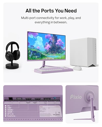Image of Pixio PX279 Wave Purple 27 inch 240Hz Refresh Rate FHD 1080p Resolution Fast IPS Panel 1ms GTG Response Time Gaming Monitor with Adaptive Sync