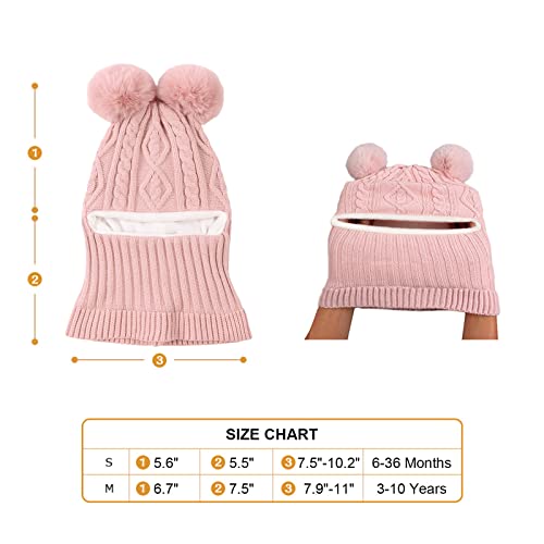 Gorro de invierno para bebé con forro polar interior y bufanda infantil 6
