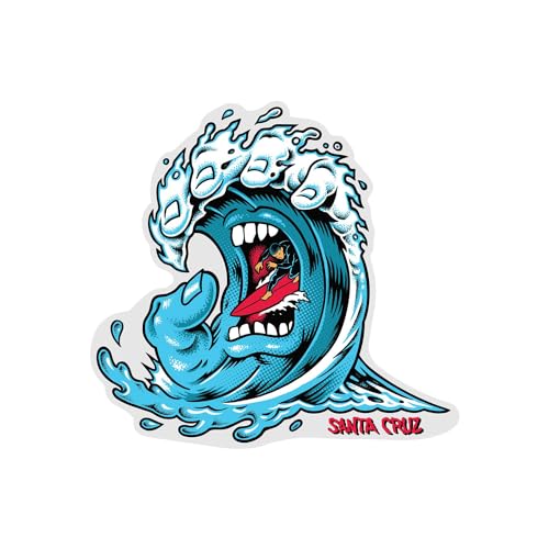 Santa Cruz Skateboards Sticker Screaming Wave Blue 4.25"