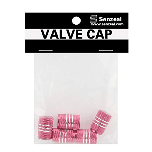 Senzeal 5x Aluminum Alloy Car Tire Valve Stem Caps Round Style Air Covers Pink - Thumbnail 7