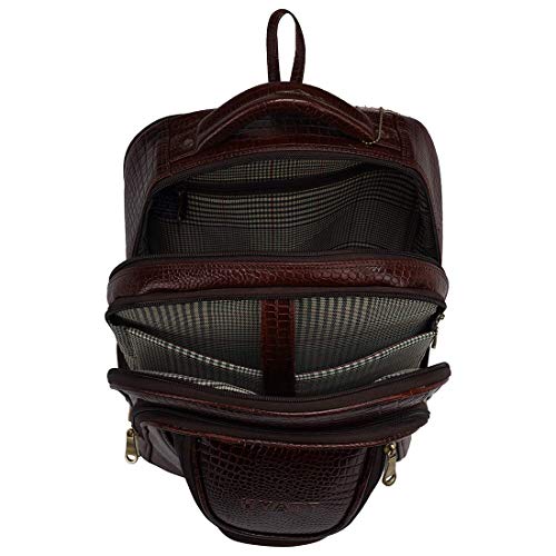 Image of RICHSIGN LEATHER ACCESSORIES Natural Full Grain Leather Laptop Backpack Bags for Men and Women Office Use 15.6 Inch(Dimension-H- 17XL- 12 XW- 6 Inch, Weight- 1 KG /1000 GR (C-BROWN)