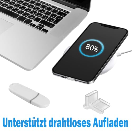 NEODTX USB C Staubschutz Stöpsel 12 Pcs SilikonhüLle USB 3.1 Typ C Port Für Meiste Typ-C Handy Tablet Zubehör iPhone 15 16 pro max Google Samsung Galaxy Xiaomi Redmi Motorola Schutzkappe (Transparent)