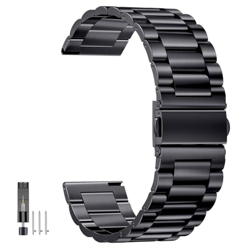 BAHDB Correa de reloj de metal de 14/16/18/20/22 mm, cierre rápido de acero inoxidable para hombre Mujer, 22mm, agate