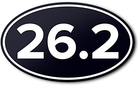 26.2 Marathon Anti-UV Vinyl Oval Car Bumper Sticker - Running & Races - Black
