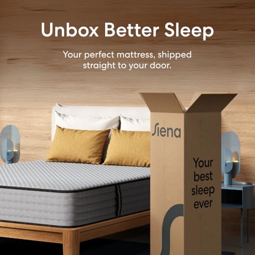 Image of Siena 10 inch Signature Hybrid California King Mattress - Medium Firm - Memory Foam & Innerspring System - 180-Night Trial - Pressure-Relief - Mattress in a Box