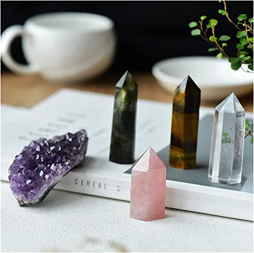 Piedras naturales en bruto con forma de prisma hexagonal para decoración de interiores 6