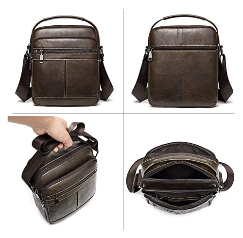 Small Messenger Bag for Men Retro Handbag, Tablet Handbag Cowhide Leather Small Messenger Outdoor Sports Vintage Shoulder Crossbody Bag rk Satchel Travel rk Business Portfolio Shoulder3