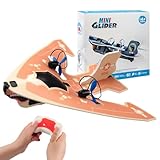ANTSIR RC Plane Small Glider, 2.4Ghz Remote Control Airplane with Gyro Stabilizer/LED Light/Indoor Outdoor Model/Rechargeable Battery Easy to Fly for Kids Boys Girls Beginners (Yellow-Delta Wing)