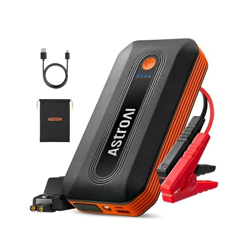 AstroAI B8 3000A Car Battery Jump Starter, 12V Jump Starter Battery Pack (up to 9.0L Gasoline and 7.0L Diesel Engine), Portable Jump Box with 3 Modes Flashlight and Jumper Cable Orange - 300