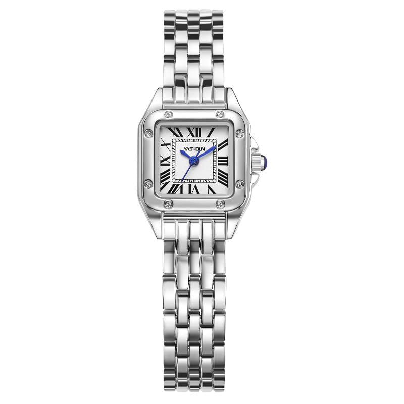 Yashidun Luxury Women's Square Quartz Watch | Fashion Waterproof 30M Stainless Steel Strap