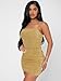 Floerns Women's Glitter Sleeveless Ruched Party Clubwear Bodycon Mini Dress Yellow Solid S