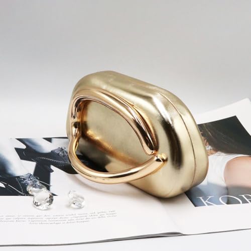 Image of Acrylic Clutch Purse for Women Classic Round Acrylic Evening Handbag Vintage Metal Handlebars Bag for Wedding Party Prom
