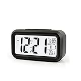 BOYON Alarm Clock, Smart Desk,Travel,Wake Up Clock, Display Time, Date, Temperature, Battery Operated,Light Sensor 5.3