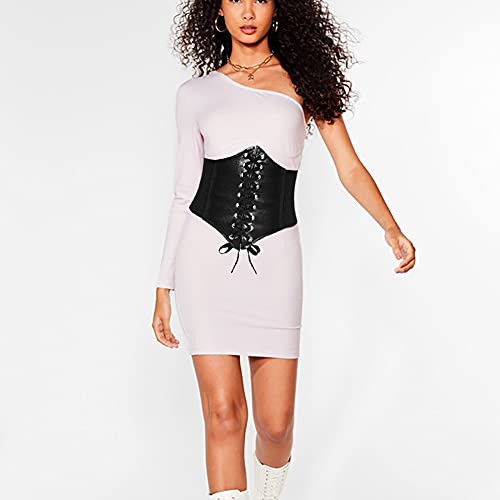 Corset Waist Belt for Women Lace-up Wide Leather Belts Elastic Tied Waspie Waist Cinchers for Dress2