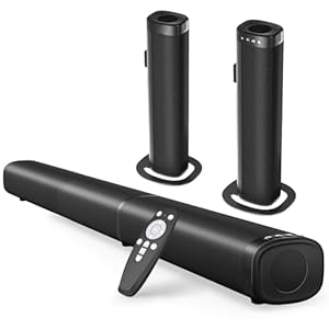 Sound Bar, Sound Bar for Smart TV, 5.3 Bluetooth Sound Bar 2 in 1 Detachable Surround Sound System for TV Home Audio Soundbar Speaker, Sound Bar with 3D Surround Bass Effect