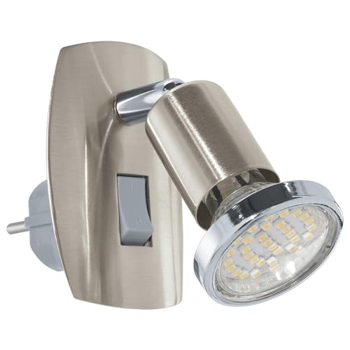 Eglo Lampe Pince Ancona Acier Plastique Hv 1 X Gu10 Max 25 W Non Incluse, Interrupteur Pour Un Dans Le Câble, L = 13 cm, Nickel Mat/Argenté 92924