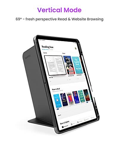 Image of tomtoc Vertical iPad Pro Tri-Mode Case for 11 Inch iPad Pro 4th /3rd Gen (M2&M1), Protective Case with iPad Pencil Holder, Magnetic Kickstand for 3 Use Modes, Support iPad Pencil Wireless Charging