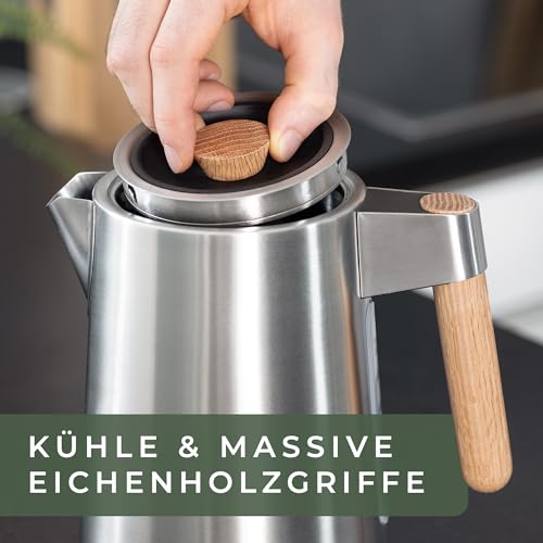 Wasserkocher 3000 Watt mit Eichenholzgriff und Edelstahl