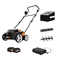 Worx Nitro 40V Cordless 14" Lawn Dethatcher w/ Brushless Motor, 2-in-1 Dethatcher and Scarifier Removes Deep Thatch, Dethatcher Cordless Tool to Improve Grass Health - 2 Batteries & Charger Included