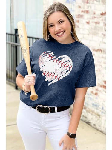 Baseball Shirts Women Baseball Mom Tshirt Baseball Heart Graphic Tee Game Day Gifts Funny Short Sleeve Tops2