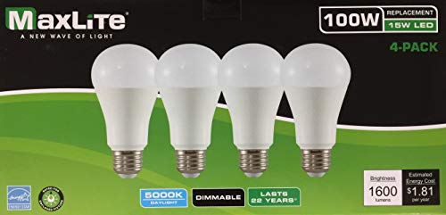 MaxLite Enclosed Rated LED A19 Light Bulbs (100)