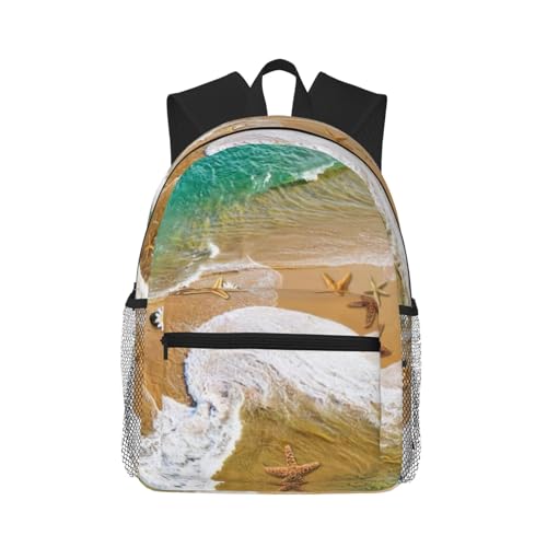 Sac à dos voyage étoiles de mer noir double bandoulière
