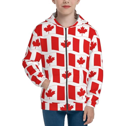 Canada Kid Hoodies Boys Zip Up Sweatshirts Girls Pullover with Pocket3