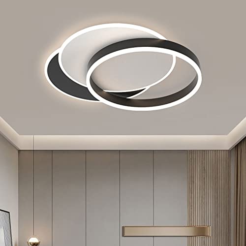 Plafonnier LED maison design rond noir avec système d'éclairage à intensité variable - 3