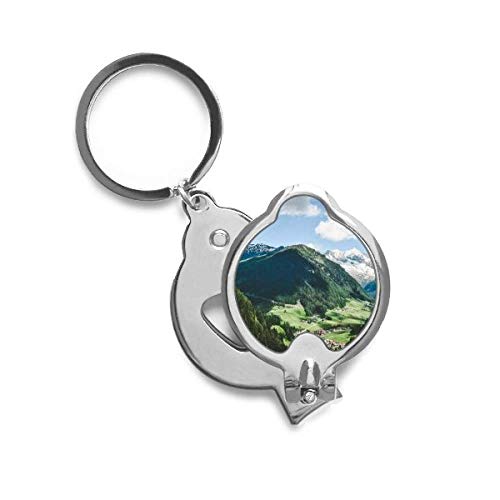 Coupe-ongles de voyage illustré nuages et montagnes bleues