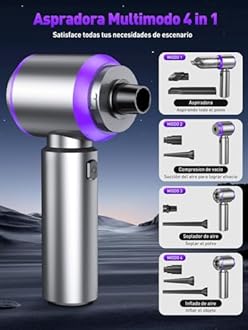 Vacuum/Air Duster 80,000RPM Super Power Mini Car Vacuum Cleaner 4-in-1 air Blower Gun Air Duster & Air Blower & Pump Hand Electric air Duster Handheld dust Blower Blower Cordless (Purple)