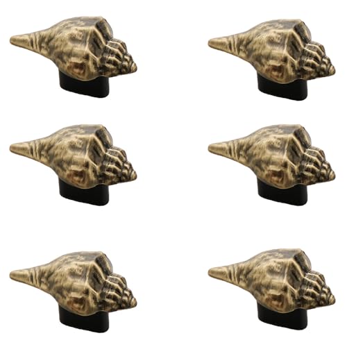 Image of Antique Shankh Shape Drawer Knob for Cabinet /Drawer Knobs /Decorative Knobs & Pulls /Drawer Handle (Zinc Alloy /Brass Antique) Pack of 6-| 3 Years Warranty |