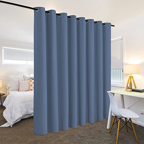 Image of RYB HOME Privacy Room Divider Curtains Blackout Thermal Insulating Soundproof Partitions for Restroom Dorm Apartment Separator Backdrop Home Office, 1 Panel, Stone Blue, W 180 x L 96 inches