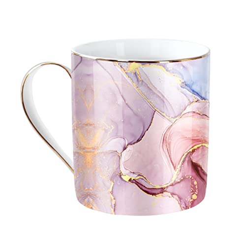 WAVEYU Ceramic Mug for Women, Coffee Water Mug Cup Marble Design ...