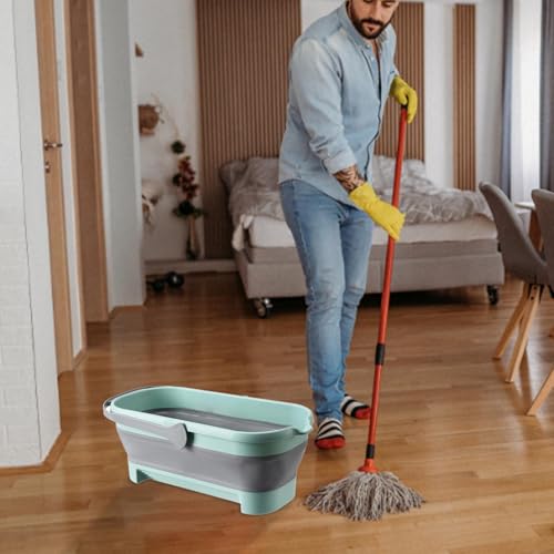 Zusammenklappbarer Eimermopp – kompakter Reinigungseimer, einfache Lagerung, Drehmopp, faltbarer Wischmopp, Eimer-Set, platzsparender Bodenreiniger mit Schleudermopp, tragbarer Wischeimer, – Bild 5