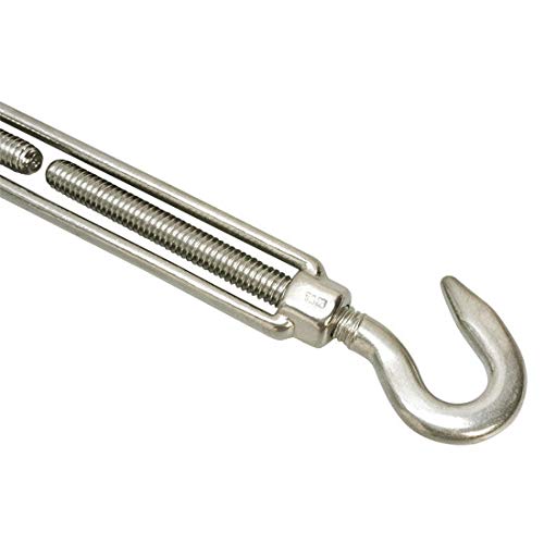 MH GLOBAL 5 PC 316 Stainless Steel Hook Hook Turnbuckle Swivel Lift 1/4'' x 4'' miniatura 3