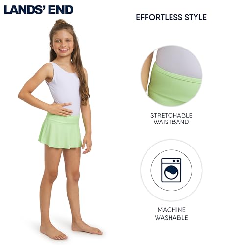 Image of Lands' End Girls' Swim UPF 50+ Stretch Waist Attached Bikini Bottom Swim Skirt