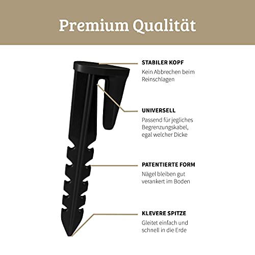 lohag® 100 Erdnägel für den Mähroboter Begrenzungskabel - Rasenmäher Zubehör - Erdanker Heringe Erdspieße Nagel… – Bild 4