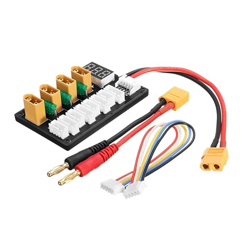 Placa de carga rápida XT60 paralela que optimiza el equilibrio de celdas 3S y 4S