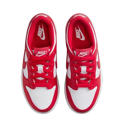 Nike Dunk Low Little Kids' Shoes (FB9108-119, White/University Red)3
