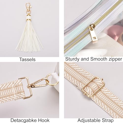 Image of Clear Crossbody Bag Stadium Approved Clear Purse - Transparent Messenger Bag with Front Pocket