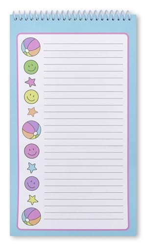 Image of iscream Fold and Send Girls Stationery Card Pad with Seals - Beach Balls | 40 Pack, Cute Design, Spiral Bound, Large 10.5 inch x 5.75 inch Cards, Coordinating Sticker Sheets, Fold and Send, Summer Camp Ready