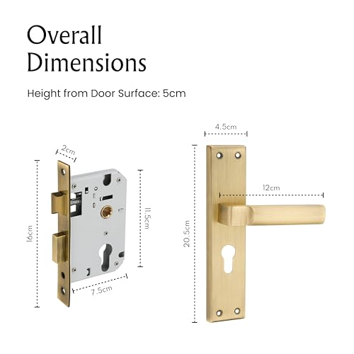 Image of LAPO Door Lock System for Main Door | 45x45mm Lock Body | 60mm Cylinder | Dual Side Door Compatibility | Suitable for 30-50mm Door Thickness | 3 Brass Keys | Antique Finish | 3 Years Warranty | CY-307