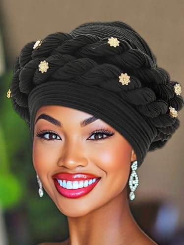 Urieo Turban Head Wrap African Turban Headwear for Women2